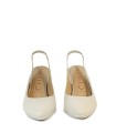 ZAPATO DE TACÓN DESTALONADO DE PIEL CREMA PARA MUJER DESIREE SAGA 13