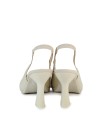 ZAPATO DE TACÓN DESTALONADO DE PIEL CREMA PARA MUJER DESIREE SAGA 13