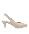 ZAPATO DE PIEL DE TACÓN DESTALONADO PARA MUJER DESIREE MACA CREMA