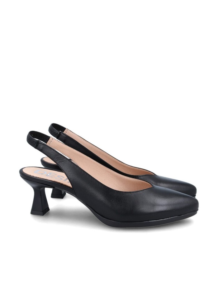 ZAPATO DE TACÓN DESTALONADO DESIREE MAIA 1 NEGRO
