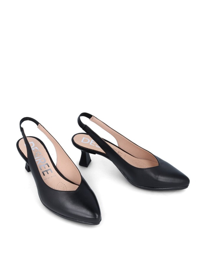 ZAPATO DE TACÓN DESTALONADO DESIREE MAIA 1 NEGRO