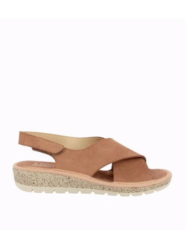 SANDALIA CONFORT EN PIEL NOBUCK DE MUJER DOCTOR CUTILLAS 35410 ROSA