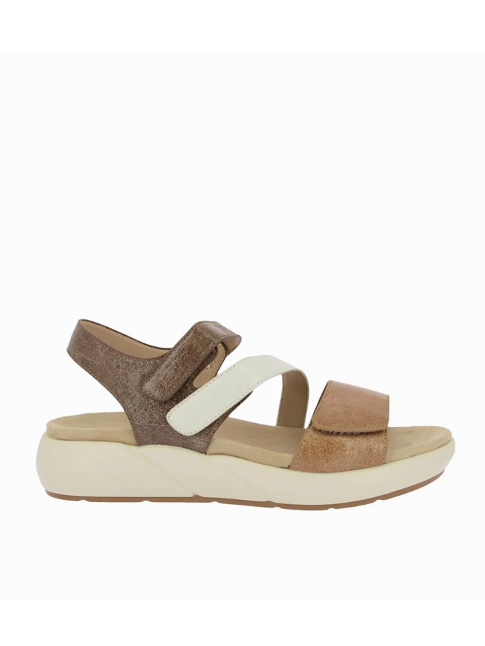 SANDALIAS CONFORT DE PIEL CON VELCROS PARA MUJER DOCTOR CUTILLAS 31431 CAMEL