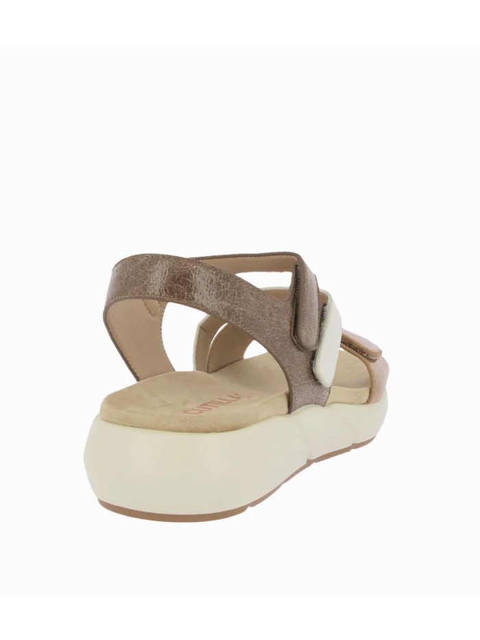 SANDALIAS CONFORT DE PIEL CON VELCROS PARA MUJER DOCTOR CUTILLAS 31431 CAMEL