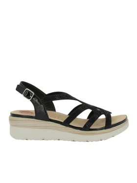 SANDALIAS CONFORT CON DETALLE DE BRILLOS PARA MUJER DOCTOR CUTILLAS 31803 NEGRO