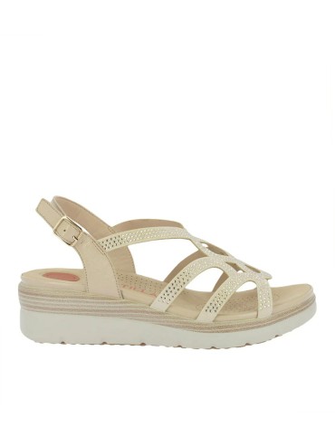 SANDALIAS CONFORT CON DETALLES BRILLANTES PARA MUJER DOCTOR CUTILLAS 31803 BEIGE