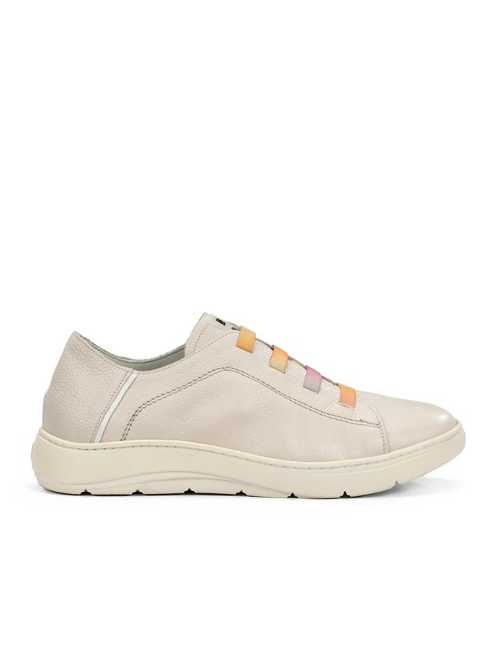ZAPATO DEPORTIVO DE PIEL CON ELASTICOS DORKING YET D9499 TAUPE