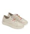 ZAPATO DEPORTIVO DE PIEL CON ELASTICOS DORKING YET D9499 TAUPE