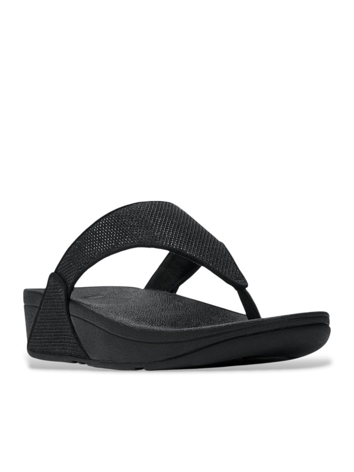 SANDALIAS FIT FLOP NEGRAS PARA MUJER A4Z-001 LULU SHIMMERGLITZ-CONFORT, DISEÑO Y Tecnología Microwobbleboard™