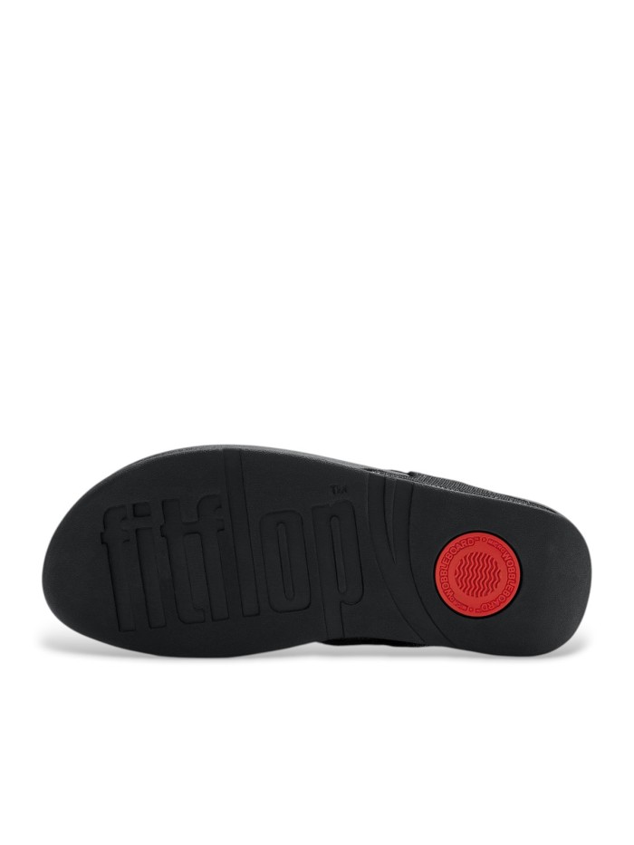 SANDALIAS FIT FLOP NEGRAS PARA MUJER A4Z-001 LULU SHIMMERGLITZ-CONFORT, DISEÑO Y Tecnología Microwobbleboard™