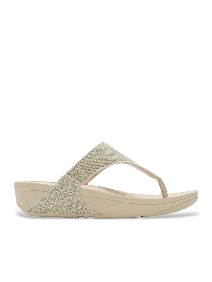 SANDALIA CON TIRAS BRILLANTES CONFORT ERGONÓMICO PARA MUJER FIT FLOP A4Z-675 LULU SHIMMERGLITZ ORO