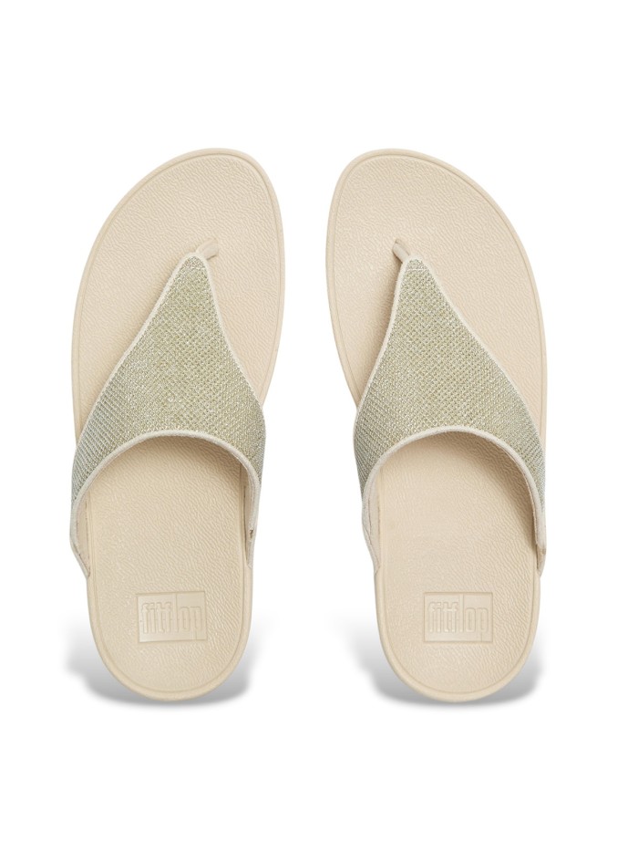 SANDALIA CON TIRAS BRILLANTES CONFORT ERGONÓMICO PARA MUJER FIT FLOP A4Z-675 LULU SHIMMERGLITZ ORO