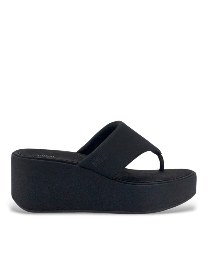 SANDALIAS SLIP ON DE NEOPRENO NEGRO PARA MUJER FITFLOP PLATFFORMS Wedge Toe-Post JF8-090