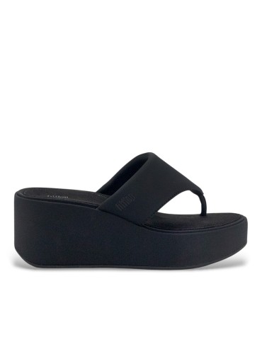 SANDALIAS SLIP ON DE NEOPRENO NEGRO PARA MUJER FITFLOP PLATFFORMS Wedge Toe-Post JF8-090