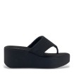 SANDALIAS SLIP ON DE NEOPRENO NEGRO PARA MUJER FITFLOP PLATFFORMS Wedge Toe-Post JF8-090