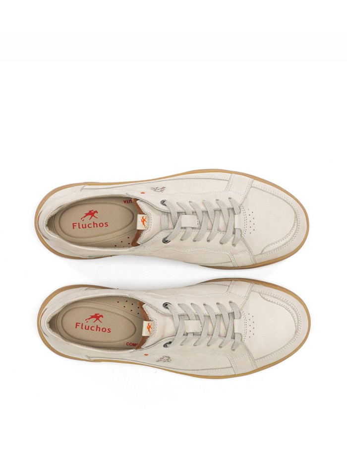ZAPATILLAS CASUAL DE HOMBRE CON CORDONES FLUCHOS LENOX F2220 BLANCO