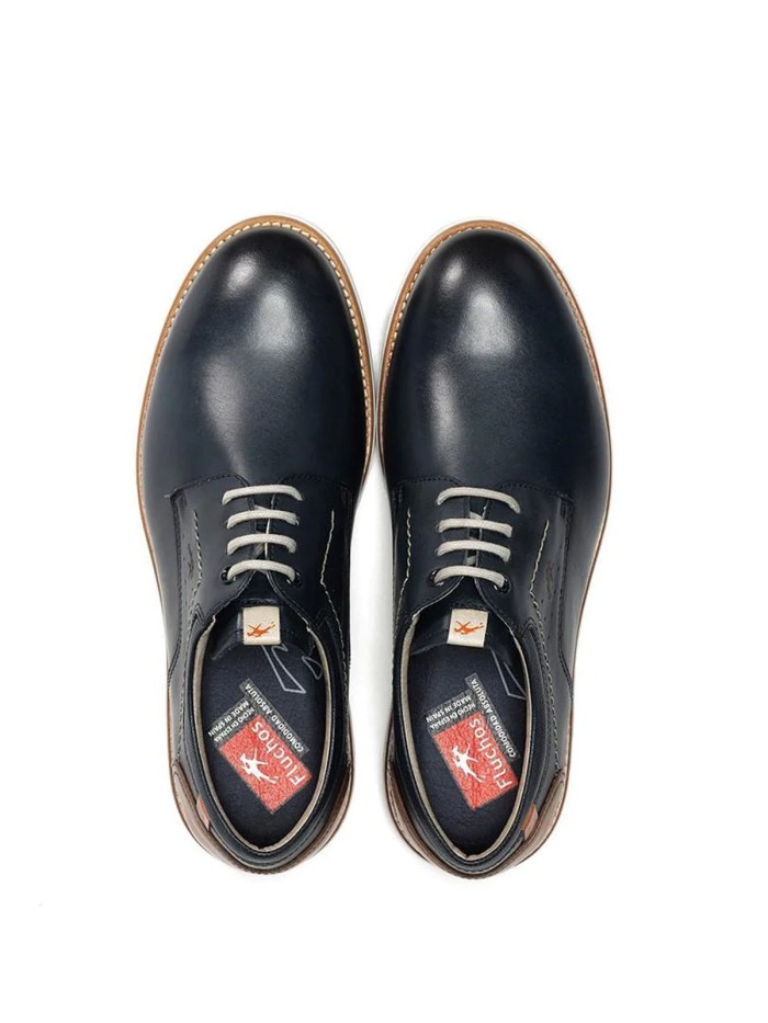 ZAPATOS DE PIEL CON CORDONES CABALLERO FLUCHOS YORK F1978 MARINO