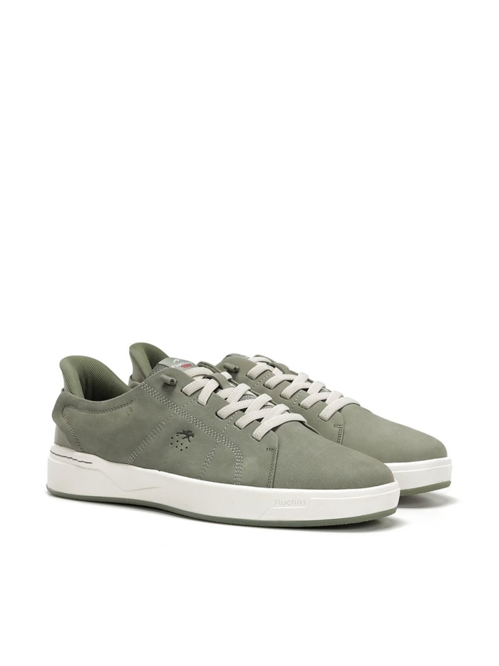 ZAPATOS DEPORTIVOS DE PIEL CON CORDONES CABALLERO FLUCHOS NADAL F2378 VERDE