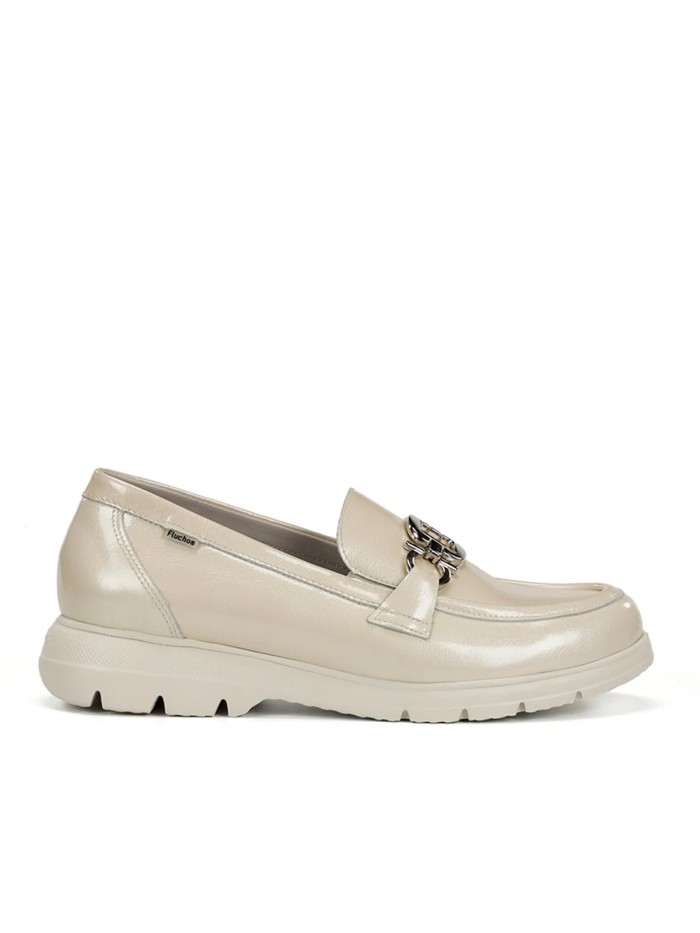 MOCASÍN DE MUJER FLUCHOS GLADIS 506344 DE PIEL CON PLANTILLA EXTRAÍBLE Y SUELA LIGHT