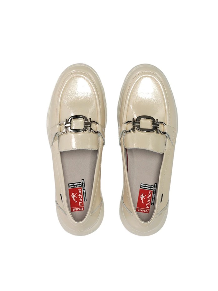 MOCASÍN DE MUJER FLUCHOS GLADIS 506344 DE PIEL CON PLANTILLA EXTRAÍBLE Y SUELA LIGHT