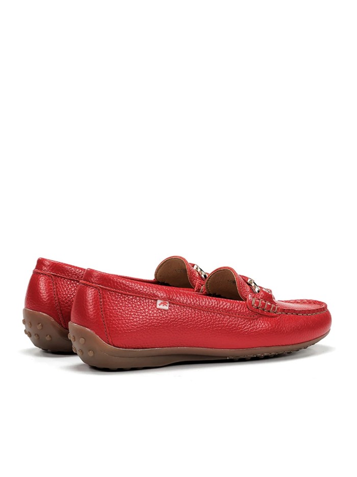 MOCASINES DE PIEL PARA MUJER FLUCHOS BRUNI F2156 ROJO