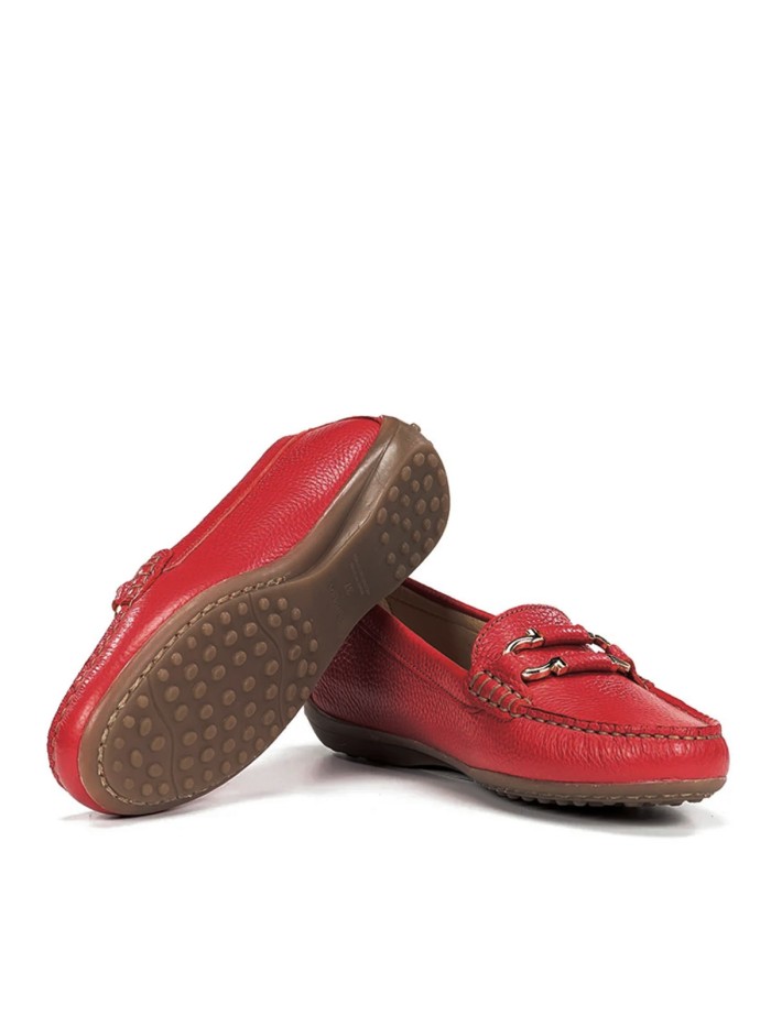 MOCASINES DE PIEL PARA MUJER FLUCHOS BRUNI F2156 ROJO