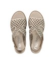 SANDALIAS CONFORT DE CUÑA PARA MUJER FLUCHOS SMASH F1972 BEIGE
