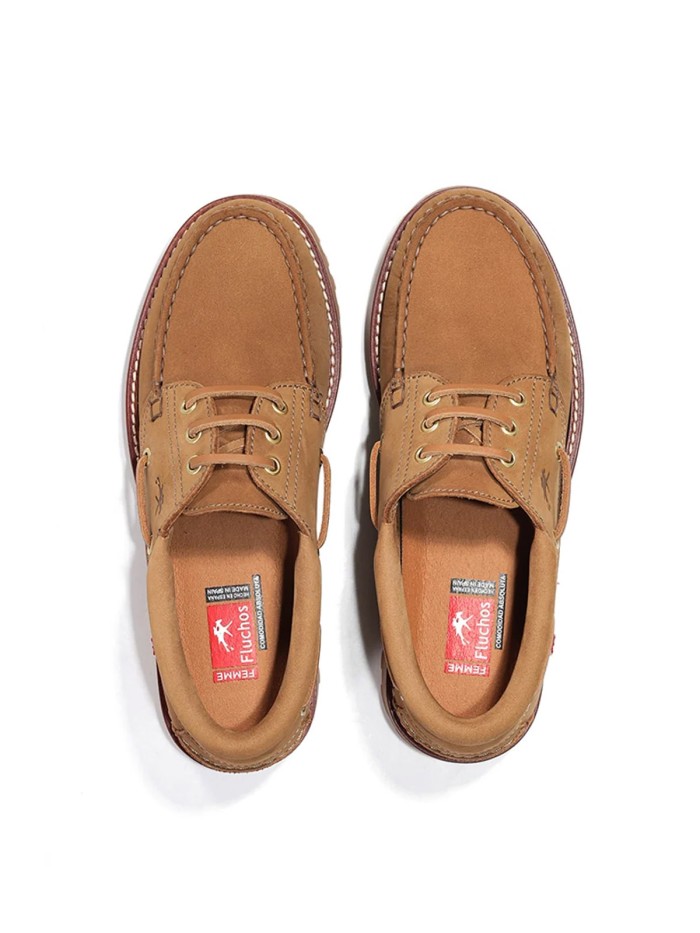 NÁUTICO CLÁSICO DE PIEL DE NOBUCK PARA MUJER FLUCHOS SCOTT F0053 CUERO