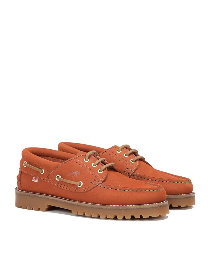 NÁUTICOS DE MUJER EN PIEL DE NOBUCK NARANJA FLUCHOS SCOTT F0053