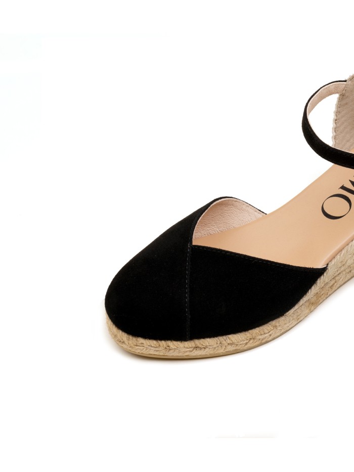 ALPARGATA DE ANTE CON CUÑA DE YUTE GAIMO COPITA NEGRO