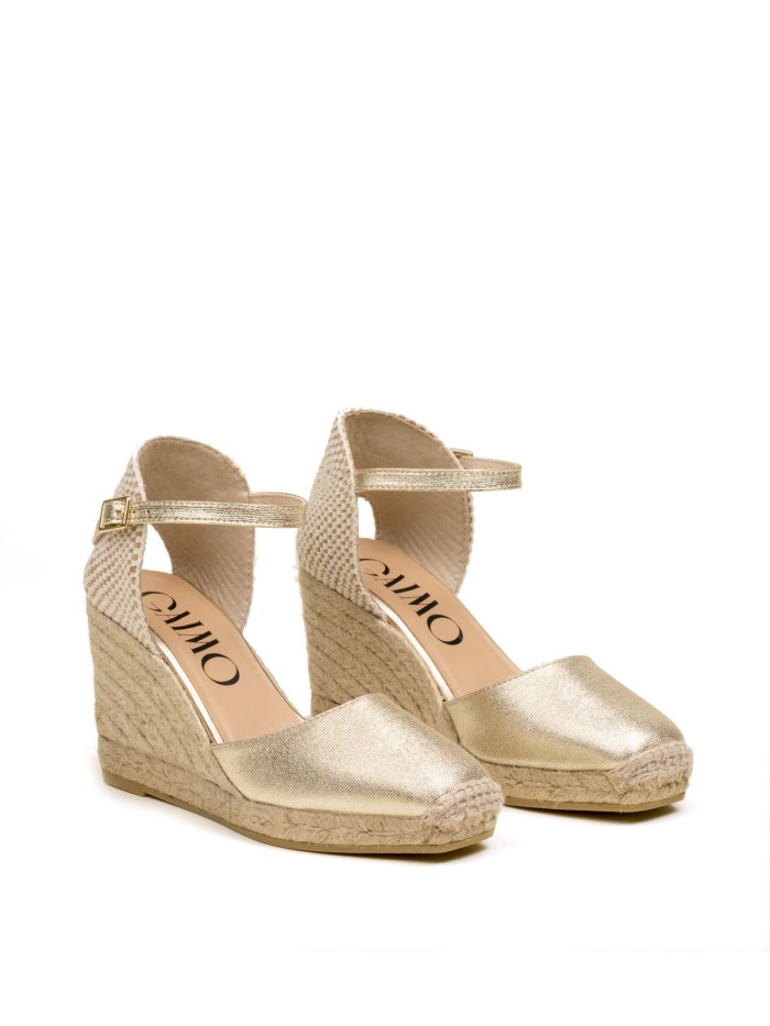 ALPARGATAS DE YUTE CON CUÑA GAIMO YOSIE 5 ORO