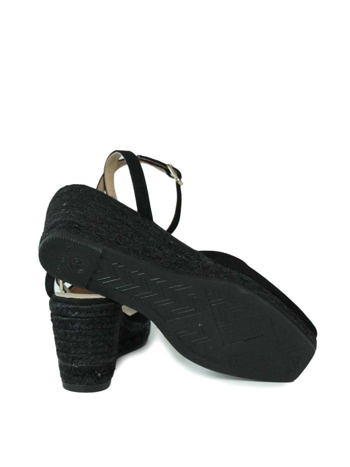 ALPARGATAS DE YUTE CON CUÑA GAIMO SOLENE NEGRO