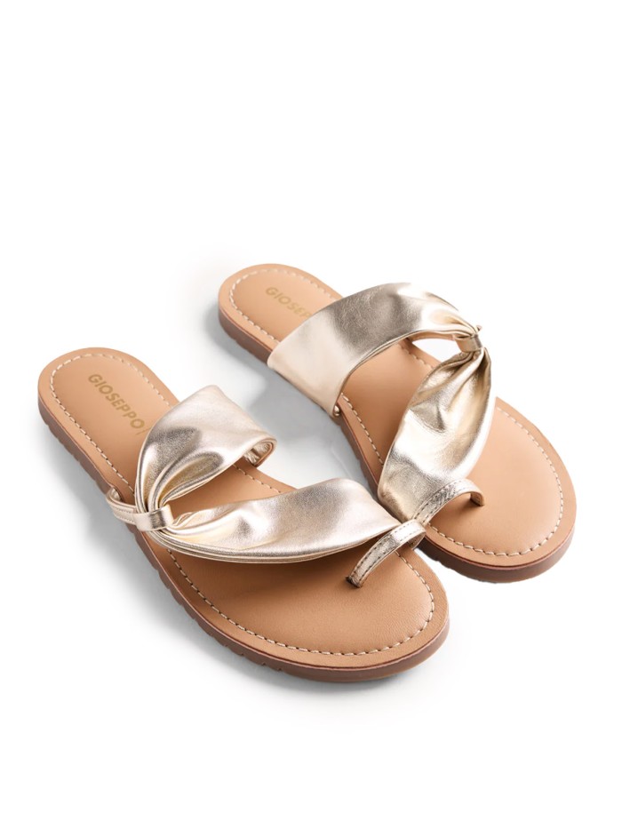 SANDALIA PALA DE PIEL KISERIAN ORO | PIEL SUAVE Y PLANTA ACOLCHADA PARA MUJER