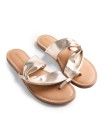 SANDALIA PALA DE PIEL KISERIAN ORO | PIEL SUAVE Y PLANTA ACOLCHADA PARA MUJER