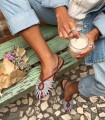 SANDALIAS CANGREJERAS EN PIEL TRENZADA GIOSEPPO MASALANI AZULON