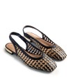 BAILARINAS PIEL TRENZADA BICOLOR BLANCO Y NEGRO PARA MUJER GIOSEPPO WENDELL