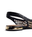 BAILARINAS PIEL TRENZADA BICOLOR BLANCO Y NEGRO PARA MUJER GIOSEPPO WENDELL