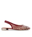 BAILARINAS PIEL TRENZADA BICOLOR ROJO Y BEIGE PARA MUJER GIOSEPPO WENDELL