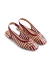 BAILARINAS PIEL TRENZADA BICOLOR ROJO Y BEIGE PARA MUJER GIOSEPPO WENDELL