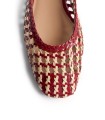 BAILARINAS PIEL TRENZADA BICOLOR ROJO Y BEIGE PARA MUJER GIOSEPPO WENDELL