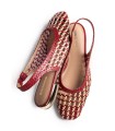 BAILARINAS PIEL TRENZADA BICOLOR ROJO Y BEIGE PARA MUJER GIOSEPPO WENDELL