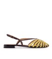 SANDALIAS CANGREJERAS EN PIEL TRENZADA GIOSEPPO MASALANI AMARILLO