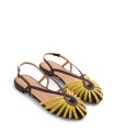 SANDALIAS CANGREJERAS EN PIEL TRENZADA GIOSEPPO MASALANI AMARILLO