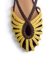 SANDALIAS CANGREJERAS EN PIEL TRENZADA GIOSEPPO MASALANI AMARILLO