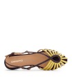 SANDALIAS CANGREJERAS EN PIEL TRENZADA GIOSEPPO MASALANI AMARILLO