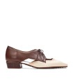 ZAPATO DE TACÓN BAJO BICOLOR HISPANITAS AZUCENA AVELLANA