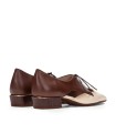 ZAPATO DE TACÓN BAJO BICOLOR HISPANITAS AZUCENA AVELLANA