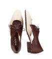 ZAPATO DE TACÓN BAJO BICOLOR HISPANITAS AZUCENA AVELLANA