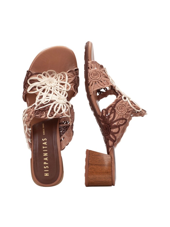 SANDALIAS MULE DE TACÓN PARA MUJER HISPANITAS TULIPAN HV264841 BEIGE