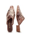 ZUECOS DE TACÓN BAJO CON DISEÑO FLORAR EN CORDELA HISPANITAS AZUCENA HV264840 BEIGE